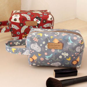 Cute Korean Style Small Elephant Cat Long Handheld Makeup Bag Storage Bag Travel Sample Wash Bag Mobile Phone Bag