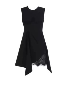Lace sleeveless dress womens black dress irregular short skirt