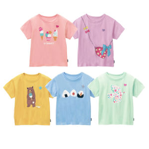 เสื้อยืดคอกลมแขนสั้นลายการ์ตูนสำหรับเด็กชายและเด็กหญิง ผ้าฝ้าย ระบายอากาศได้ดี ทรงหลวม ฤดูร้อน สำหรับเด็กวัยเตาะแตะ