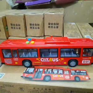 Xe ô tô buýt bằng nhựa ABS mô hình xe đồ chơi trẻ em có âm thanh và đèn xe bus