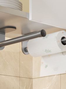 Kitchen Wall-Mounted Storage Rack Paper Towel Holder Cabinet Organizer No-Punching Required for Freshness Film Storage