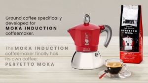 Ấm Pha Cà Phê Bialetti Moka Induction Dung Tích 150ml 4 Tách Sang Trọng Tiện Dụng Dùng Cho Mọi Loại Bếp Nhập Italy