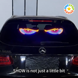 OSQ 1 Set USB Powered Dynamic Big Devil Eyes LED Display Windshield Light For Cars & Truck
