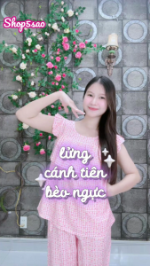 [HCM] Đồ tole nữ đồ bộ lanh mặc nhà lửng cánh tiên bèo ngực (43-75kg) cao cấp có Bigsize - SHOP5SAO