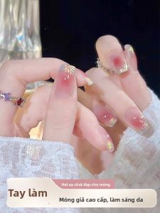 MONLEYTA | Nhựa móng tay thủ công Pure Handmade Wearable Nail Art 2025 New Year Autumn Winter Short Medium Long Finished Product