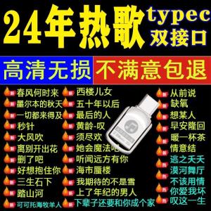 Car TypeC Dual Interface Music USB Flash Drive High Sound Quality Lossless Audiobooks for Mercedes Audi Volkswagen