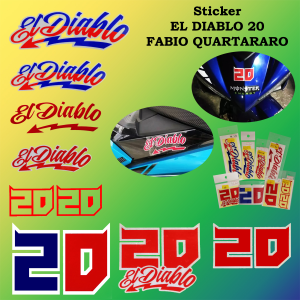 Sticker Motor Fabio Quartararo Sticker EL DIABLO Stcker 20 Tampal Luar