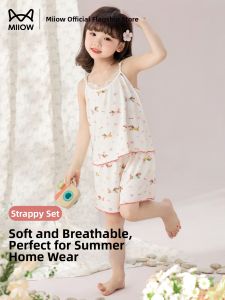 MiiOW | Soft and Cool Strap Vest Style Girls Sleepwear Set