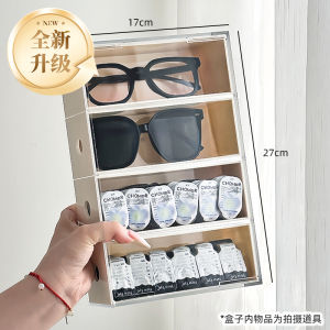 Large Capacity Acrylic Eyeglass Storage Box Transparent Display Case for Sunglasses And Glasses Multi-Compartment Organizer