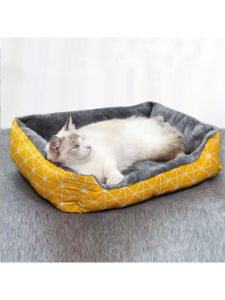 Striped Puppy Nest Simple and Soft Pet Bed Warm and Stylish Lines Sleeping Bag for Large and Medium Cats and Dogs