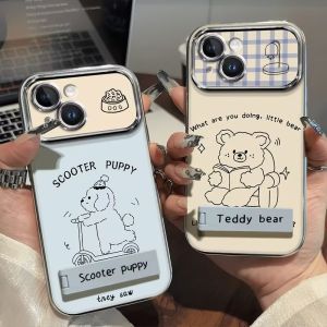 Iqoo Neo10 pro Phone Case Speed Competition Reading Bear Electroplating Large View Window Neo7 Racing Personality Neo8 pro Cute Stand