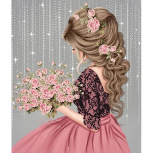 【HOT】 Diamond Painting Kit girl Full Round Rhinestone Wall