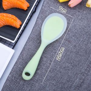 Heat-Resistant Silicone Rice Spoon Electric Rice Cooker Non-Stick Short Handle Cute Soft Spoon for Home Use Cooking Utensil