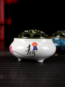 Large Size Creative Ceramic Incense Burner Indoor Mosquito Coil Tray Aromatic Herb Disk Home Decorative Item Vintage Style