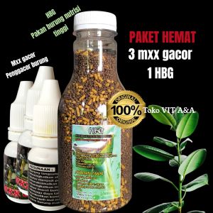 paling ampuh penggacor semua jenis burung beli 3 vitamin mxx gacor +  pakan burung nutrisi tinggi pengganti serangga lengkap