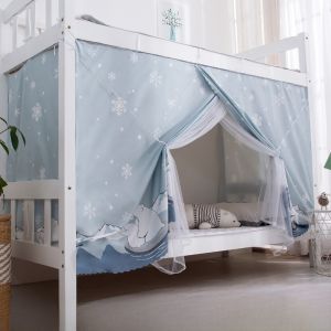Integrated Mosquito Net Dormitory Single Bed Top Bottom Bed Light Blocking Curtain 2021 New Model Top Bottom Bed Prevention