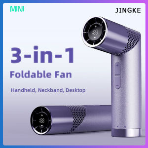 Hot Selling Taoxilife Multifunctional Portable Turbo Fan 5000mAh USB Rechargeable Low Noise LED Power Digital Screen Foldable Mini High Speed Fan Dual Purpose Handheld Neck Cooling Fan