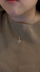 MILLENNE Match The Stars Artemis Studded Cubic Zirconia White Gold Necklace with 925 Sterling Silver (MLP-01)