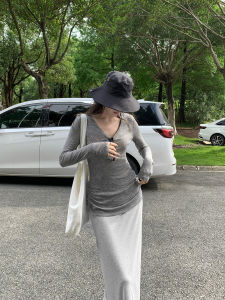 Áo Len Dệt Kim Cổ Chữ V Thoải Mái 5werkwen Áo Khoác Ngoài Dáng Ôm Mùa Hè Cho Nữ