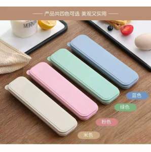 Wheat Straw Chopsticks Spoon Fork Student Japanese Style Tableware Anti-Slip and Anti-Mold Oven Mitts Family Set Home Dormitory