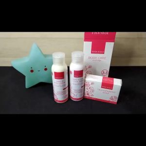 Paket Whitening Hanasui Body Care 3 in 1: Sabun Pemutih & Lotion Pencerah