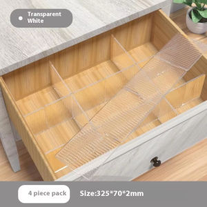 Clear Plastic Drawer Divider Organizer Adjustable Storage Trays For Makeup Stationery Kitchen Utensils