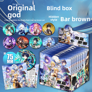 Genshin Impact Double Flash Badge 75mm Barley Collectible Blind Box Fanfares of Adventure Iron Material Anime Game Souvenir
