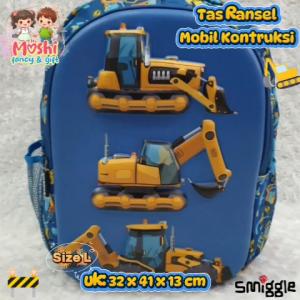 Tas Mobil Anak Laki-Laki SD / Tas Sekolah Ransel Anak Laki-Laki Motif Mobil Balap size L / Backpack School Junior Car size Besar