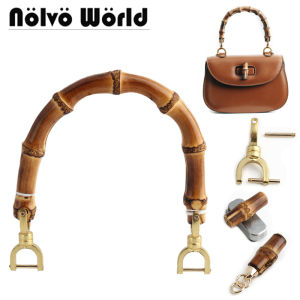 2/4/10pcs 3 Size Satin Gold Double D Buckles Real Bamboo Charm Luxury Bamboo Tote Bag HandlesBamboo Bag U Handles