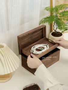 2025 New Luxury Wooden Jewelry Box Large Capacity Necklace Storage Organizer for Wedding Gifts Handmade Nordic Style Woodwork