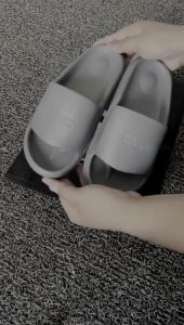 Rootly - Sandal Pria Full Karet Slide On Abu
