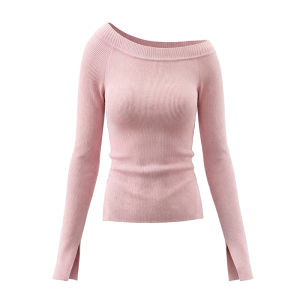 Shoulder Off Knitted Sweater Fitted
