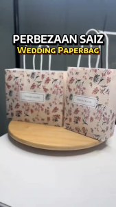 Store Age [50pcs] PROMOSI Love Floral Flower Printed Thank You Bag with 120gsm Japan Paper Wedding Bag Bag Kahwin Gift Bags Goody Bags