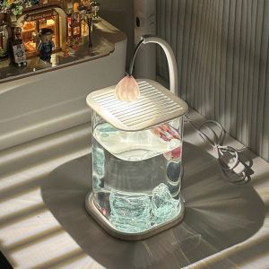 2 in 1 Fish Tank Fashion Aquarium Betta Fish Night Light High-Grade Viewing Lamp Desktop Decoration Fish Tank