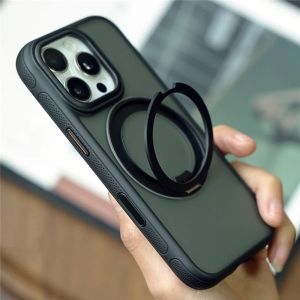 new Magnetic Rotating Pivot Bracket Magsafe Case For iPhone 16Pro Max 15 16 14Pro Active Touch Camera Button Matte Shockproof Cover hot