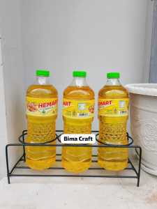 Rak Botol Minyak Minimalis tersedia 3 slot wadah minyak botol 1 literan