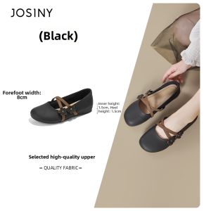 Josiny | Comfortable French Mary Jane Womens Shoe Flower Cross Straps Low-cut