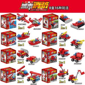 Kazi Ky009 City Fire Truck Small Particle Building Blocks Toy Kids Educational Cartoon Tank Ambulance