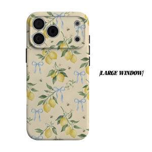 Lemon Bow Phone Case for iPhone 18 17 16 15 14 13 12 11 Air Pro Max Plus Double-layer Cover