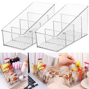 Transparent Plastic Multi-grid Storage Box Student Dormitory Desktop Cosmetics Miscellaneous Storage Box Simple Trapezoidal Storage Box
