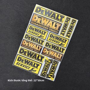 DeWalt | Nhãn Dán Phản Quang PVC Chống Thấm Nước DeWALT Cho Hộp Dụng Cụ Mũ Bảo Hiểm Xe Máy Ô Tô Xe Tải Máy Tính Xách Tay - Đề Can Trang Trí Nhà Để Xe