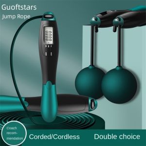 Guoftstars Smart Cable Skipping Jump Rope Electronic Intelligent Counting Wireless Skipping Rope Lose Weight Fitness Training Jumping RopeWeight-bearing Skipping Ropes Workout Excercise Tool