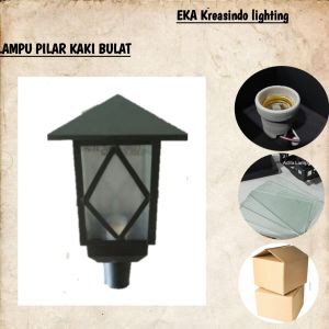 Rekomended Lampu Hias taman pilar kaki bulat model minimalis lubang kaki bawah 4 cm 1 1/4 inci