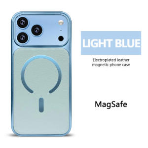 szhaiyu | Luxury Leather Texture Plating Magnetic Phone Case For iPhone 18 Pro Max 17 Pro 17 Air For Magsafe Shockproof Protective Cover