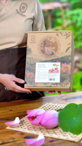 Hộp 6 BôngTrà Sen Ướp Nguyên Bông THẢO THƠM Sấy Thăng Hoa Hương Thơm Dịu Vị Chát Nhẹ Hậu Ngọt