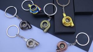 Gantungan Keychain Turbo Keong Titanium Rainbow Bahan Full Besi Mobil Car Engine Keychain