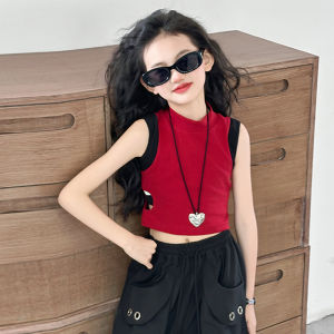 Girl Sleeveless T-shirt & Wide Leg Overalls Summer Set