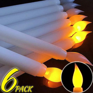 6PCS LED Flameless Candles Battery Powered Large Candle Lights Warm Light Candle Lamp for Christmas Halloween Party Decoration
