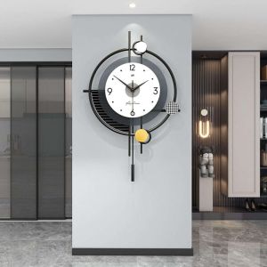 💥Dream Best🔥 Modern Simple Silent Wall Clock Living Room Home Decoration Art Quartz Clock 38*58cm