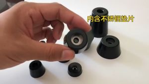 BUSH 10 pcs Safe Furniture Parts Cabinet Speaker Black Rubber Foot Mat Protective Pad Tapered Furniture Slip Feet